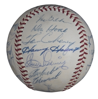 1960 World Series Champion Pittsburgh Pirates Team Signed ONL Giles Baseball With 22 Signatures Including Clemente (PSA/DNA NM-MT 7 & SGC)